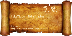 Tábor Nándor névjegykártya